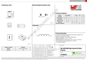 744303012 Datasheet Cover