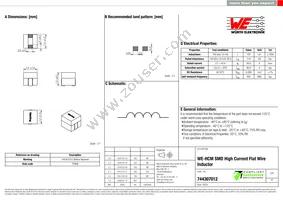 744307012 Datasheet Cover