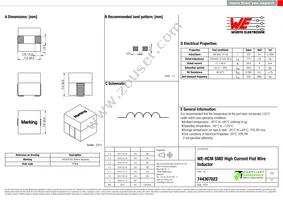 744307022 Datasheet Cover