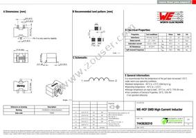 7443630310 Datasheet Cover