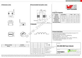 74437336012 Datasheet Cover