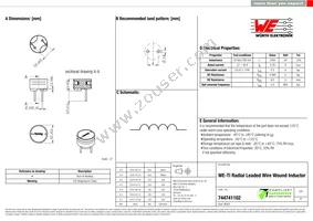 744741102 Datasheet Cover