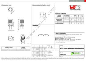 744743101 Datasheet Cover