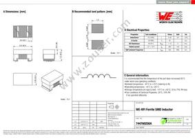 744760256A Datasheet Cover