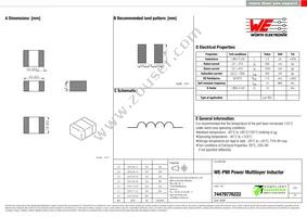 74479776222 Datasheet Cover