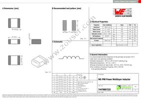 74479887222 Datasheet Cover