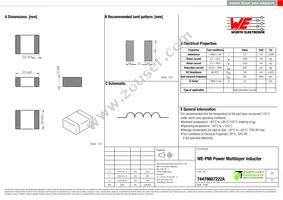 74479887222A Datasheet Cover