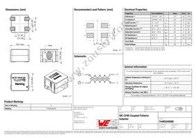 74485540080 Datasheet Cover