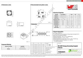 74488540070 Datasheet Cover