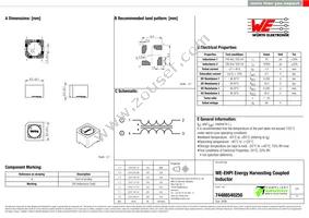 74488540250 Datasheet Cover