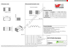 744900018 Datasheet Cover