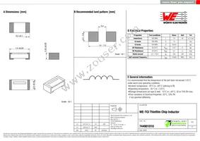 744901010 Datasheet Cover