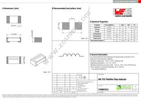 744901015 Datasheet Cover