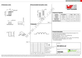 744910025 Datasheet Cover