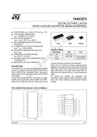 74AC573TTR Datasheet Cover