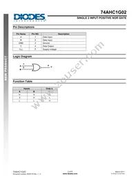 74AHC1G02W5-7 Datasheet Page 2