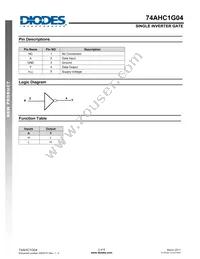 74AHC1G04W5-7 Datasheet Page 2