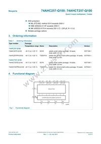 74AHC257D-Q100J Datasheet Page 2