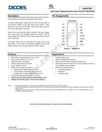 74AHC595T16-13 Datasheet Cover