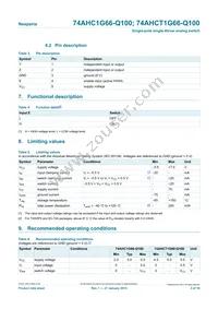 74AHCT1G66GW-Q100H Datasheet Page 3