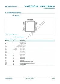 74AHCT259PW-Q100J Datasheet Page 4