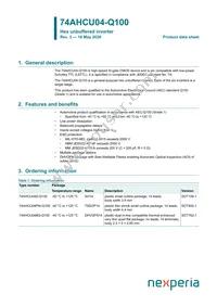 74AHCU04BQ-Q100X Datasheet Cover