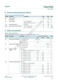 74ALVC04PW Datasheet Page 4