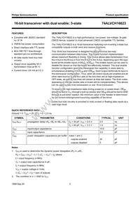 74ALVCH16623DL Datasheet Page 2