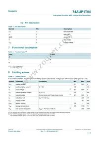 74AUP1T04GWH Datasheet Page 3