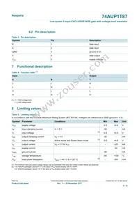 74AUP1T87GXH Datasheet Page 3