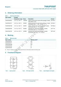 74AUP3G07DCH Datasheet Page 2
