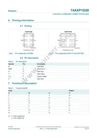 74AXP1G98GNH Datasheet Page 3