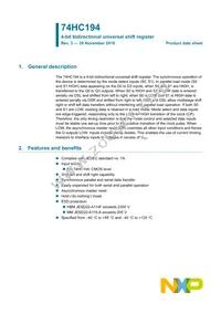 74HC194D Datasheet Cover