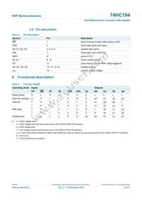 74HC194D Datasheet Page 4