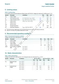 74HC1GU04GW-Q100 Datasheet Page 3