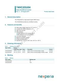 74HC2GU04GV Datasheet Cover