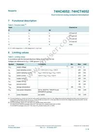 74HC4052PW/AUJ Datasheet Page 5