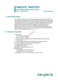 74HC573PW/AUJ Datasheet Cover