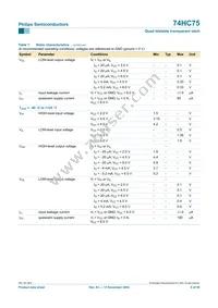 74HC75N Datasheet Page 8