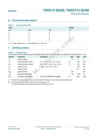 74HCT11D-Q100J Datasheet Page 3