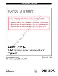 74HCT194D Datasheet Cover