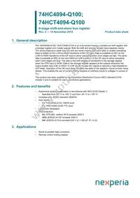 74HCT4094DB-Q100J Datasheet Cover