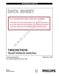 74HCT4316N Datasheet Cover