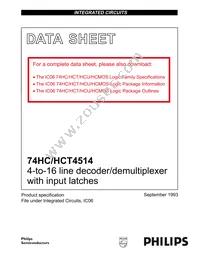 74HCT4514DB Datasheet Cover