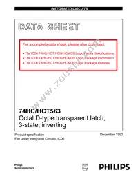 74HCT563D Datasheet Cover