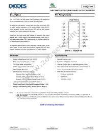 74HCT595T16-13 Datasheet Cover