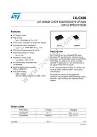 74LCX86TTR Datasheet Cover