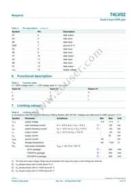 74LV02PW Datasheet Page 3