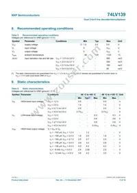 74LV139PW Datasheet Page 5