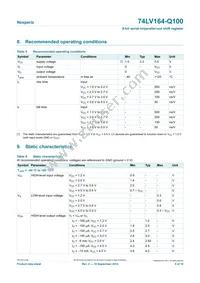 74LV164BQ-Q100X Datasheet Page 5